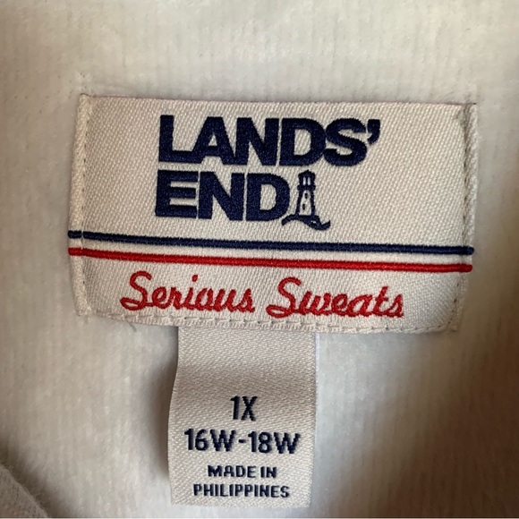 LANDSEND Wms Plus Serious Sweats Sweatshirt Shirt Jacket, Shacket - Picture 2 of 3
